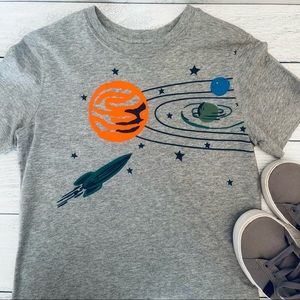 Hanna Anderson Boys Space Galaxy T-Shirt Size 8